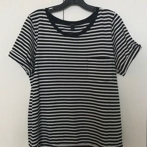 Black and White Striped JCew T-shirt
